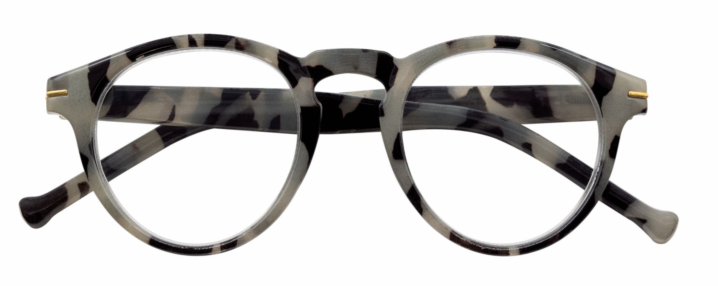 Lesebrille FRANKIE, grau-havanna, +2.50 dpt mit Etui main product photo