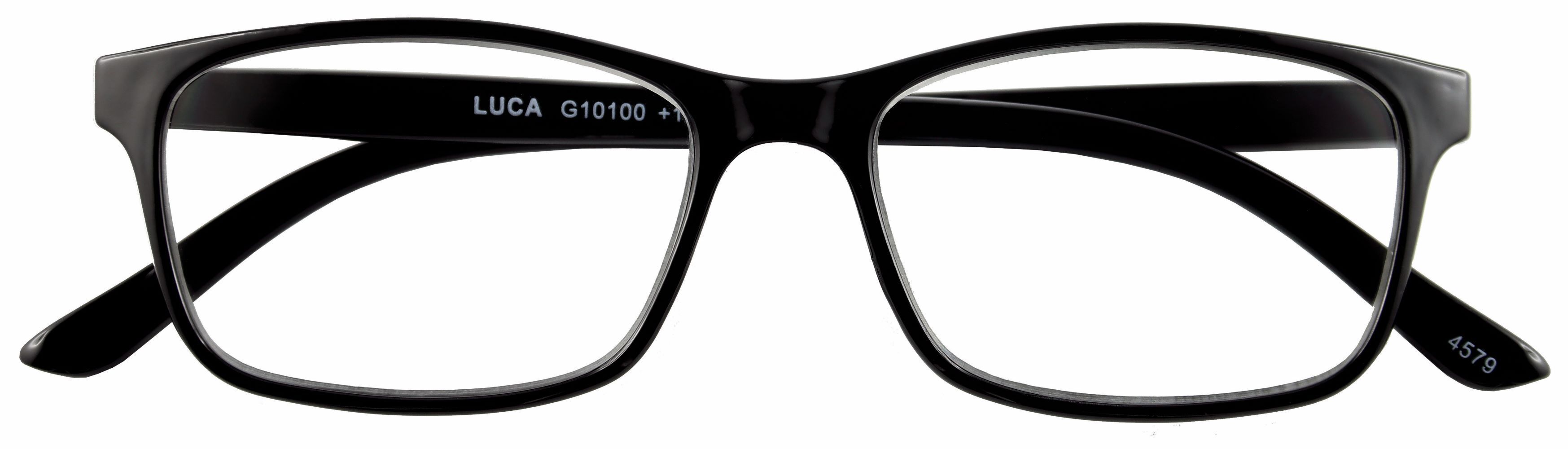 Lesebrille LUCA, schwarz, +2.00 dpt mit Etui main product photo