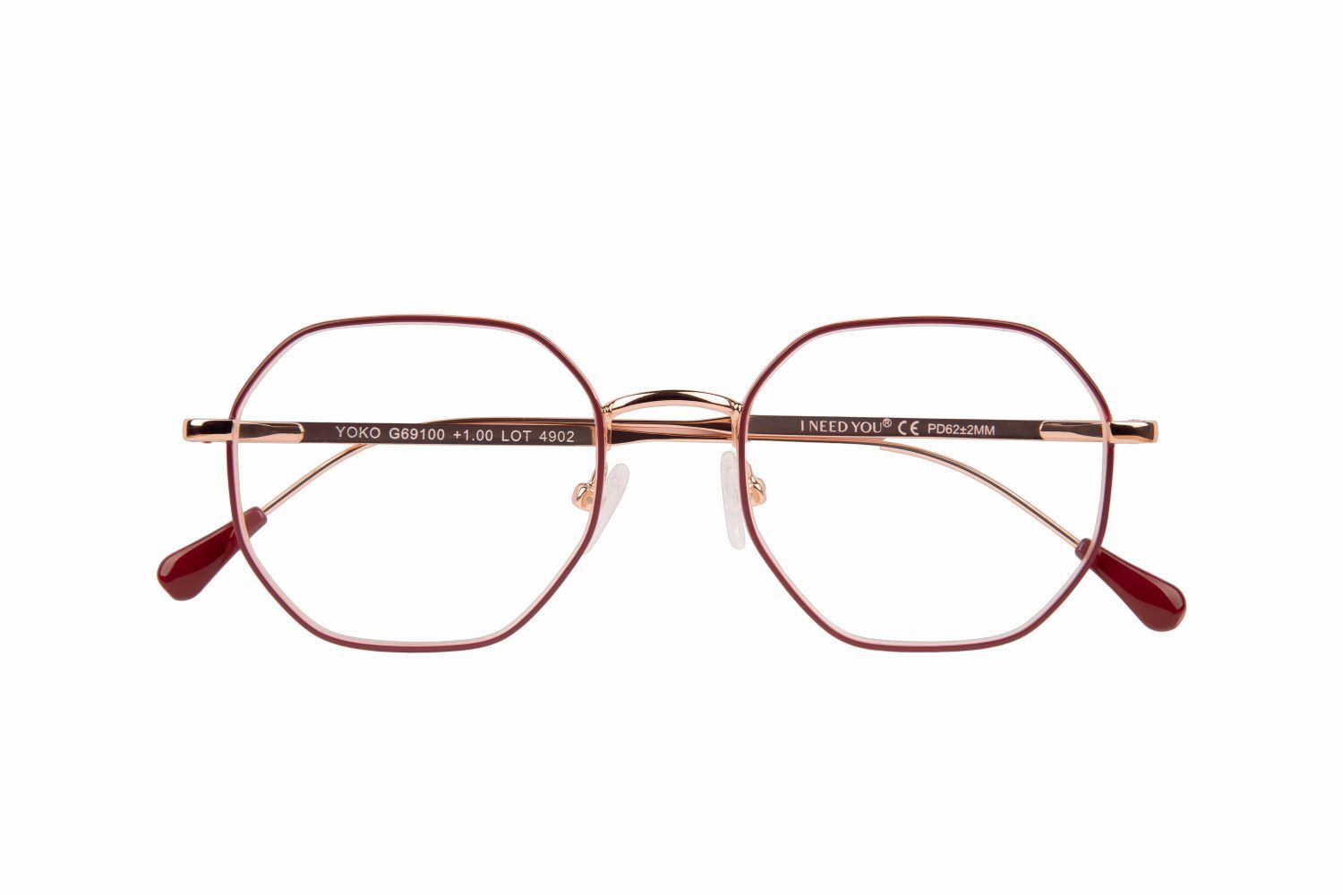 Lesebrille YOKO, rot-kupfer, +3.00 dpt mit Etui main product photo