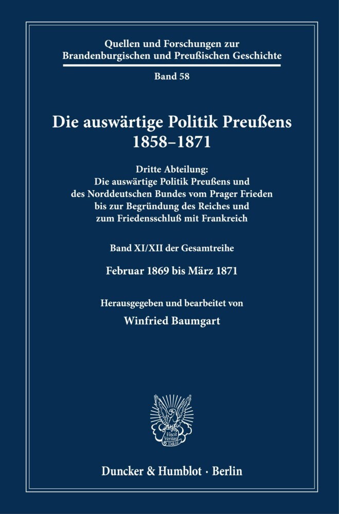 Die auswärtige Politik Preußens 1858-1871. main product photo