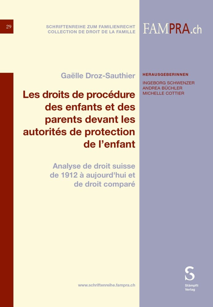 Les droits de procédure des enfants et des parents devant les autorités de protection de l'enfant main product photo
