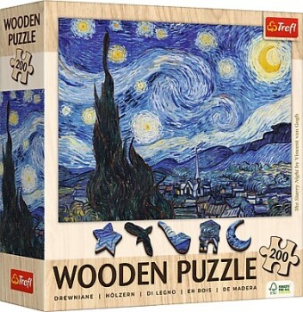 Holz Puzzle 200 - Die Sternennacht / Vincent van Gogh