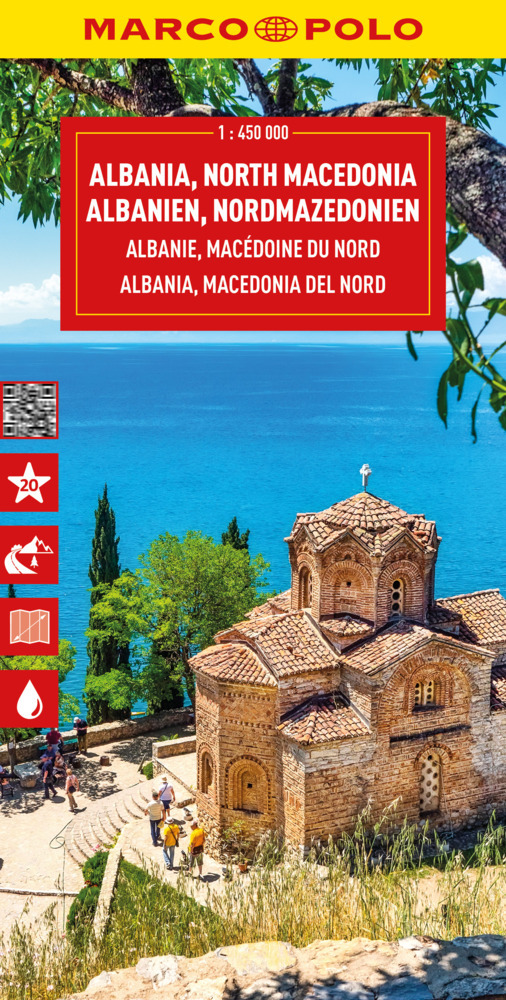 MARCO POLO Reisekarte Albanien, Nordmazedonien 1:450.000 main product photo