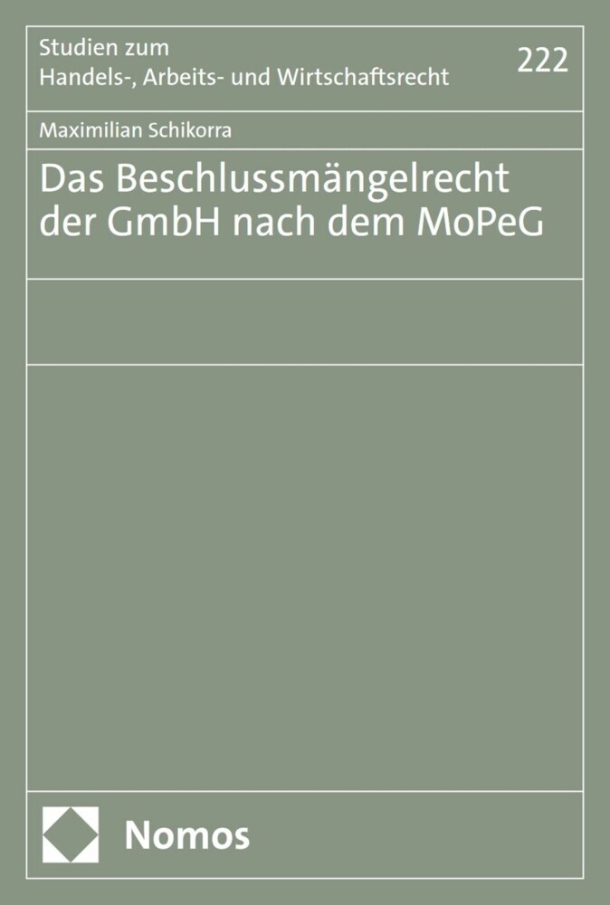 Das Beschlussmängelrecht der GmbH nach dem MoPeG main product photo