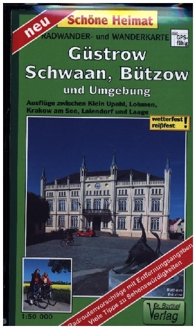Radwander- und Wanderkarte Güstrow, Schwaan, Bützow und Umgebung main product photo