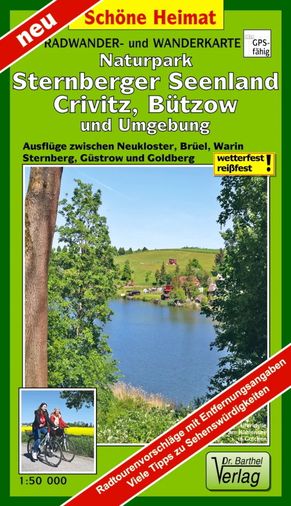 Radwander- und Wanderkarte Naturpark Sternberger Seenland, Crivitz, Bützow und Umgebung main product photo