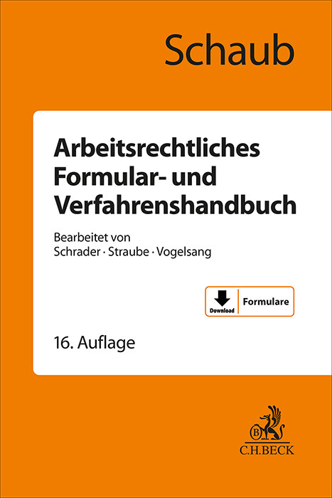 Arbeitsrechtliches Formular- und Verfahrenshandbuch main product photo