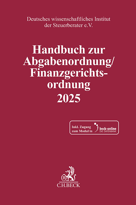 Handbuch zur Abgabenordnung / Finanzgerichtsordnung 2025, m. 1 Buch, m. 1 Online-Zugang main product photo