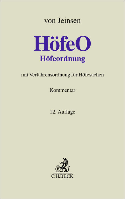 Höfeordnung. HöfeO main product photo
