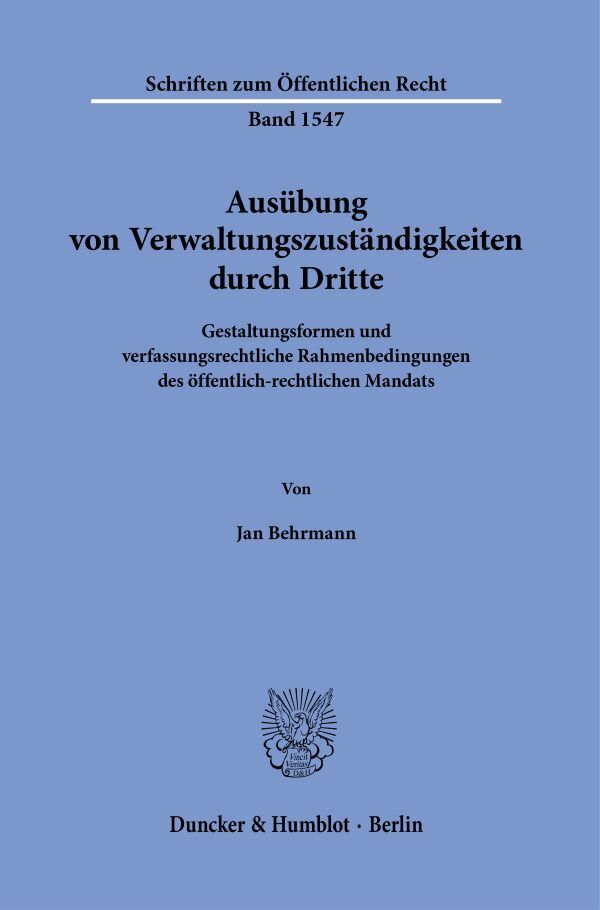 Ausübung von Verwaltungszuständigkeiten durch Dritte main product photo