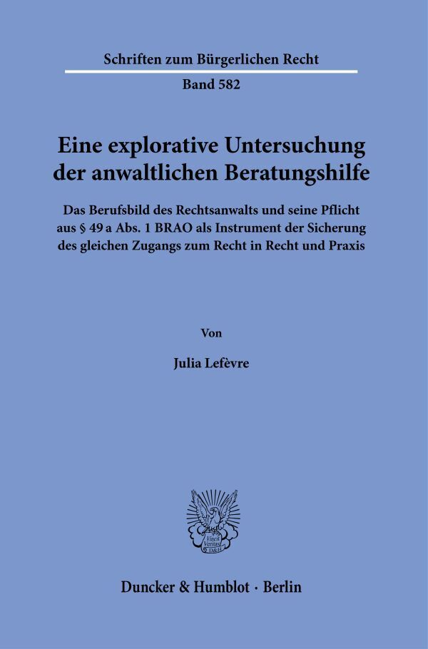 Eine explorative Untersuchung der anwaltlichen Beratungshilfe main product photo