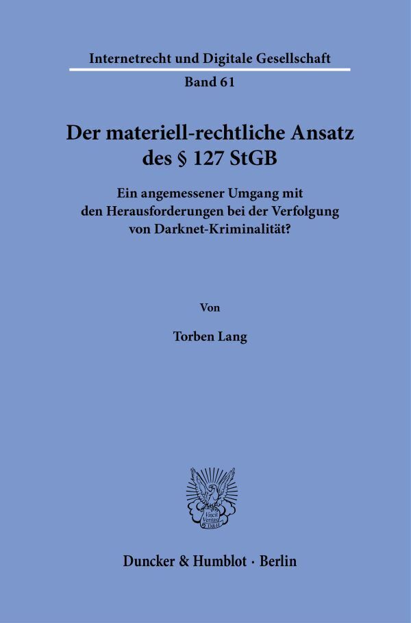 Der materiell-rechtliche Ansatz des § 127 StGB main product photo