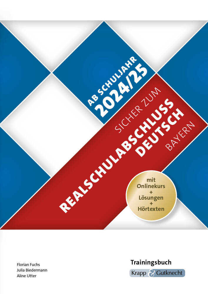 Sicher zum Realschulabschluss Deutsch Bayern - Trainingsbuch inkl. Lösungen und Onlinekurs - ab Schuljahr 2024/2025 main product photo