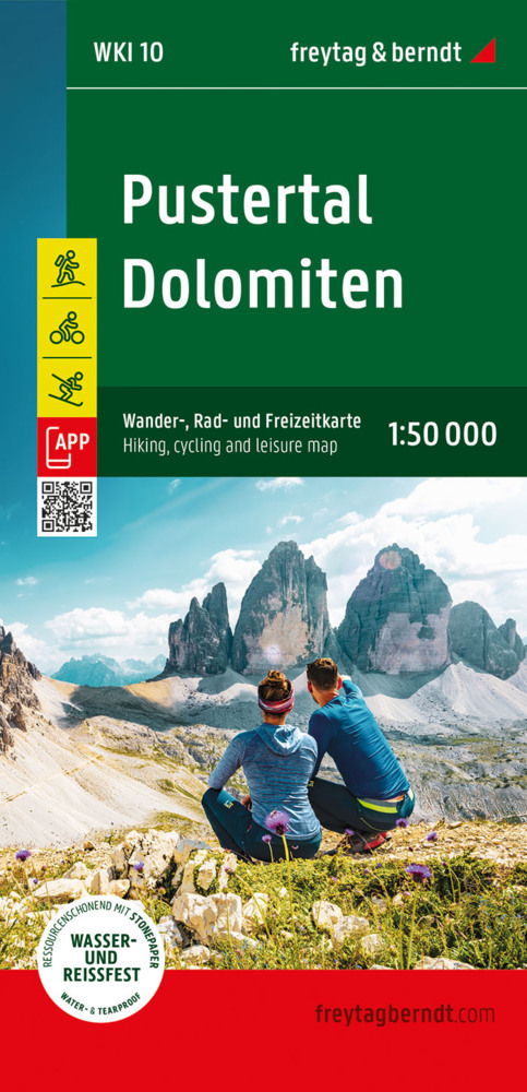 Pustertal - Dolomiten, Wander-, Rad- und Freizeitkarte 1:50.000, freytag & berndt, WKI 10 main product photo