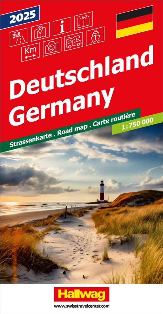 Hallwag Strassenkarte Deutschland 2025 1:750.000 main product photo