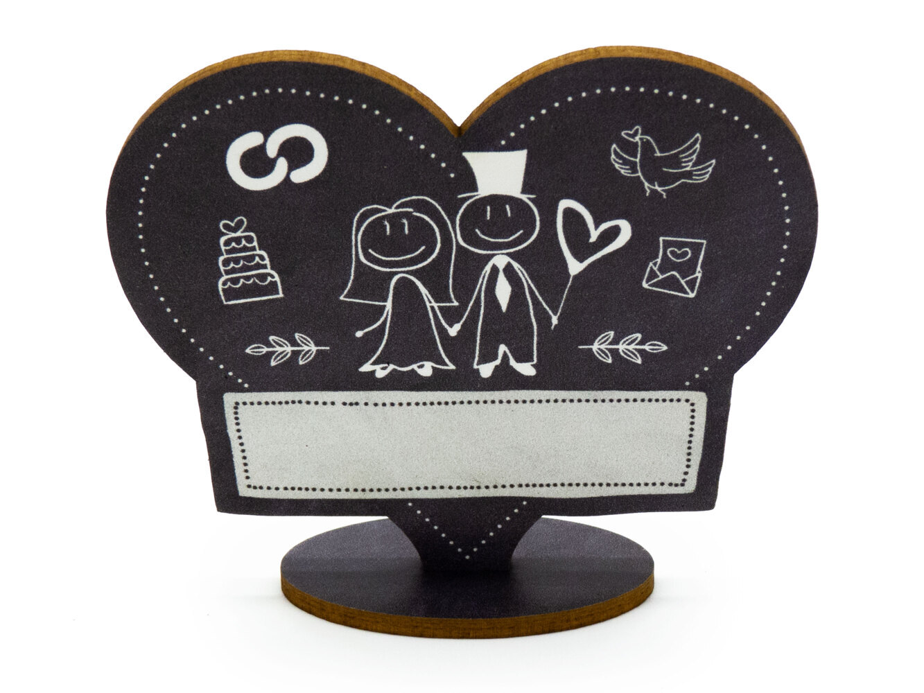 familiawedding 10 Tischkarten zur Hochzeit black doodle Herz-Design main product photo