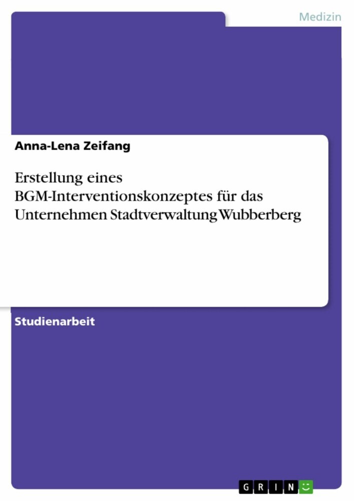 Erstellung eines BGM-Interventionskonzeptes für das Unternehmen Stadtverwaltung Wubberberg main product photo