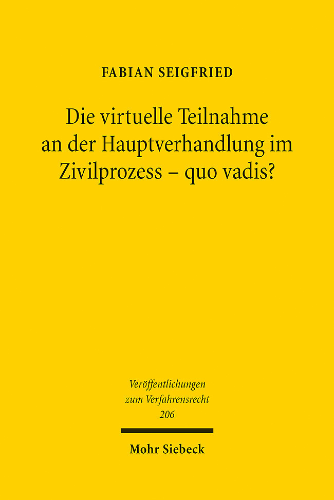 Die virtuelle Teilnahme an der Hauptverhandlung im Zivilprozess - quo vadis? main product photo