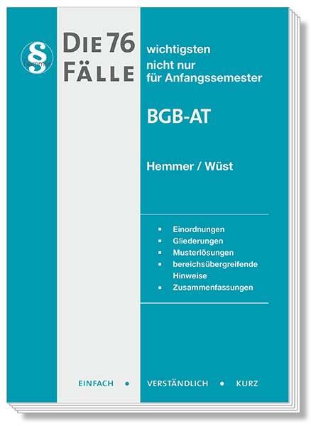 Die 76 wichtigsten Fälle BGB AT main product photo