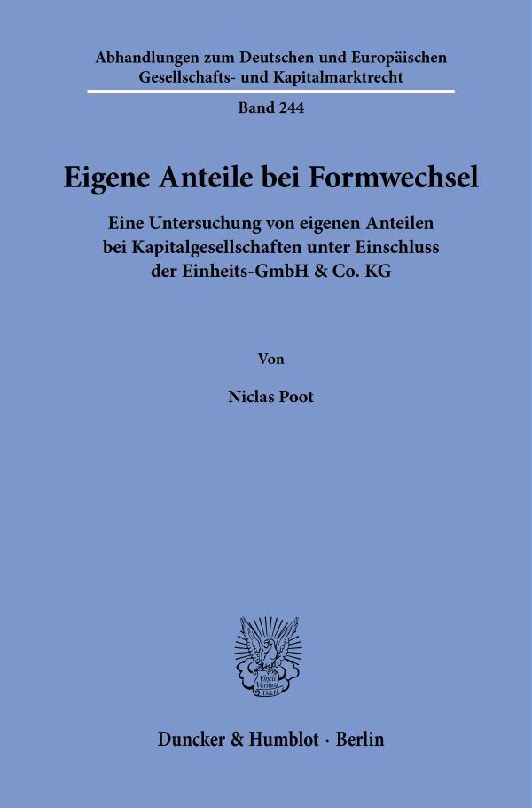 Eigene Anteile bei Formwechsel main product photo