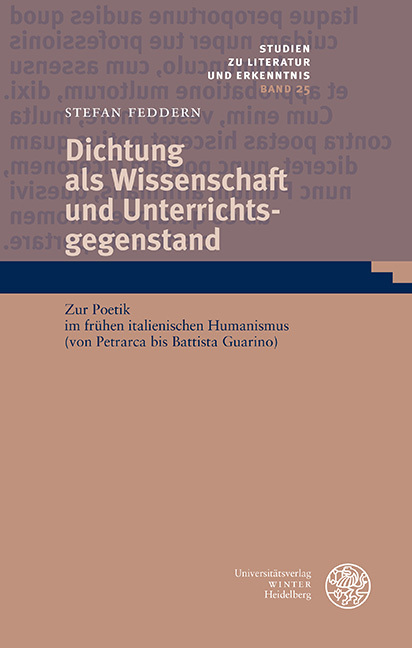 Dichtung als Wissenschaft und Unterrichtsgegenstand main product photo
