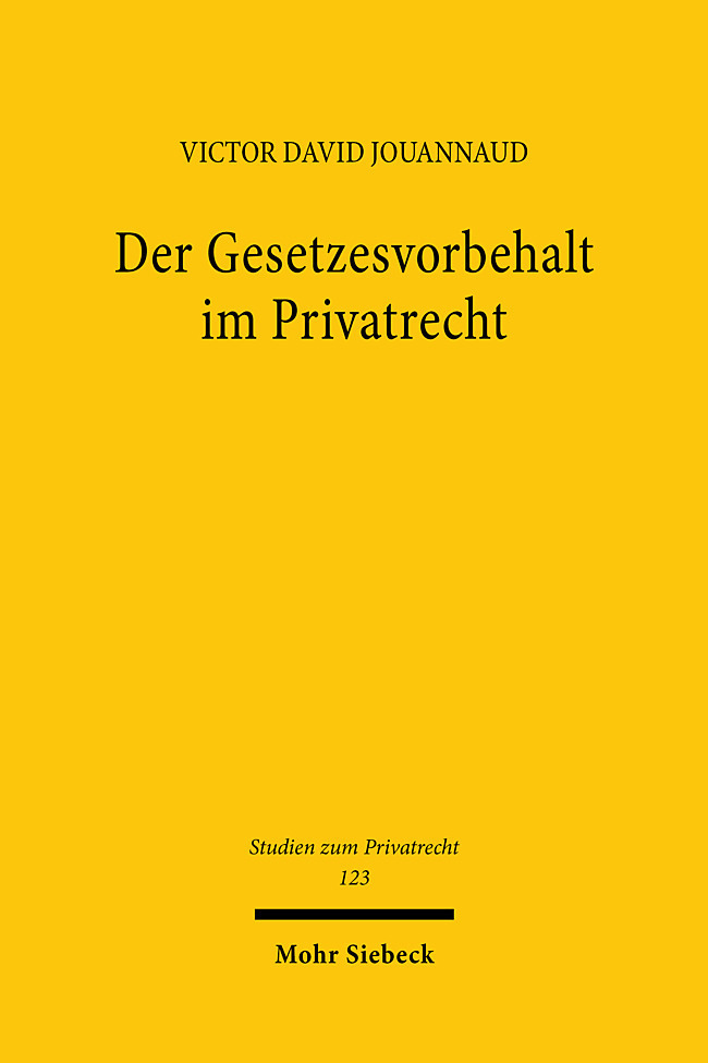 Der Gesetzesvorbehalt im Privatrecht main product photo