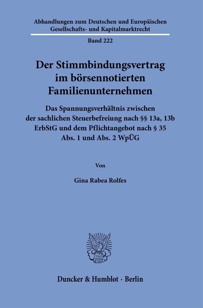 Der Stimmbindungsvertrag im börsennotierten Familienunternehmen. main product photo