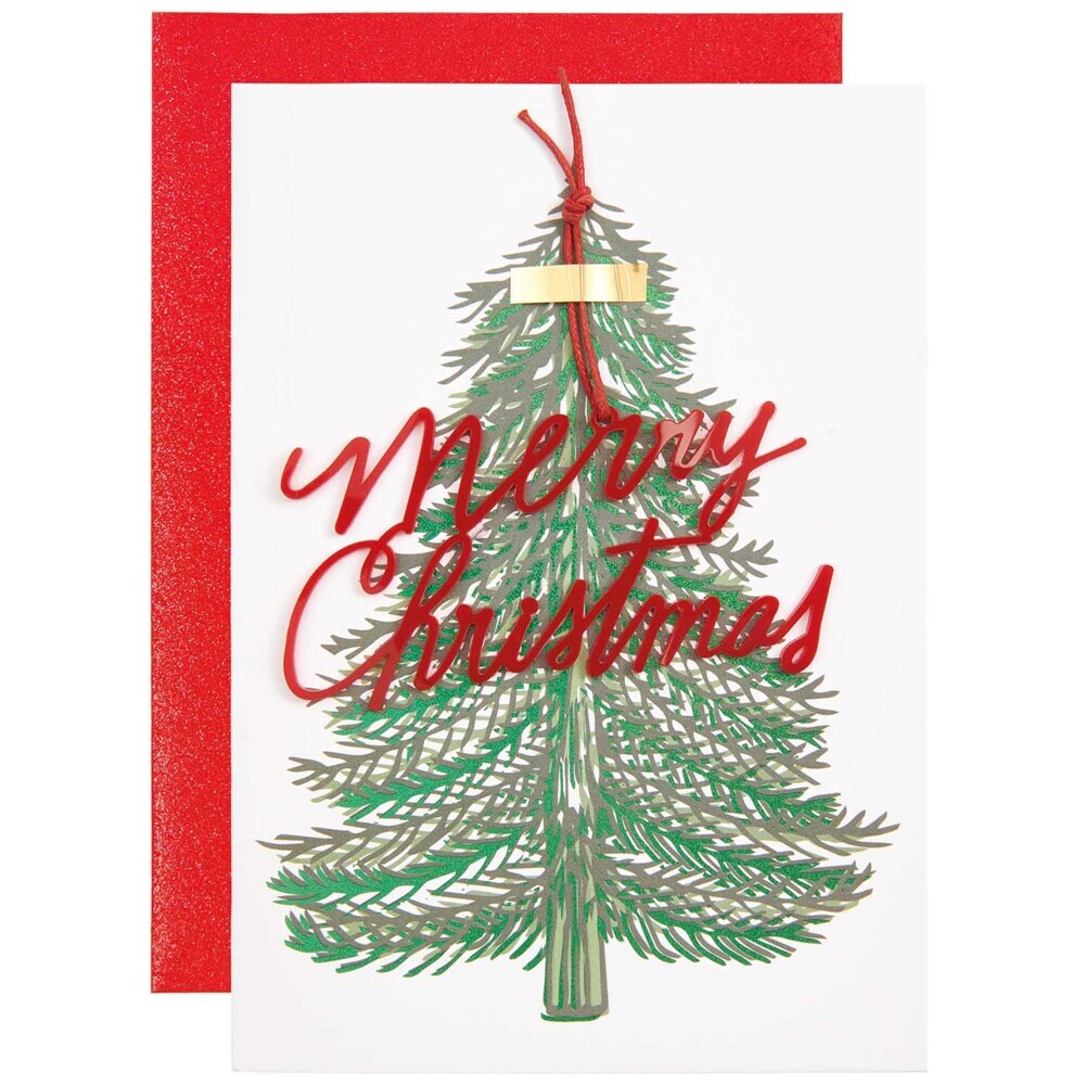 Grußkarte Weihnachtsbaum, mit Acrylanhänger, FSC MIX, B6 main product photo