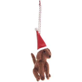 Weihnachtshund Filz braun