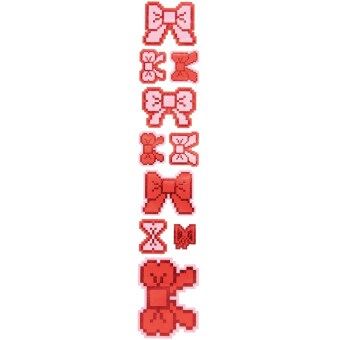 Sticker Schleifen, Pixel, FSC MIX, 100 Stück