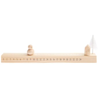 Schiebe-Adventskalender Schneemann Holz, FSC 100%