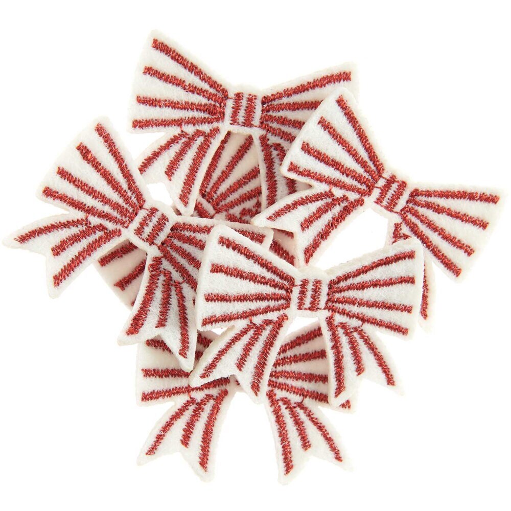 Filzstreu Schleifen Weiß-Rot main product photo