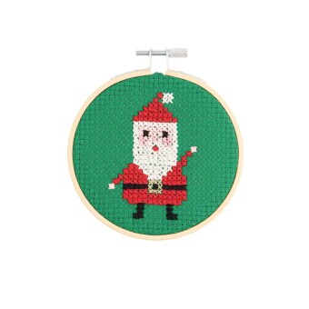 Stickpackung Gezählter Kreuzstich, Bild Nikolaus, Ø 10 cm