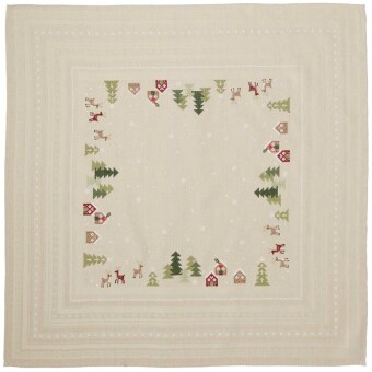 Stickpackung Gezählter Kreuzstich, Tischdecke Winterlandschaft