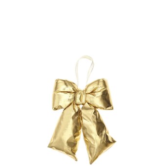 Weihnachtsschleife zum Hängen, gold, 24 x 19 x 5 cm
