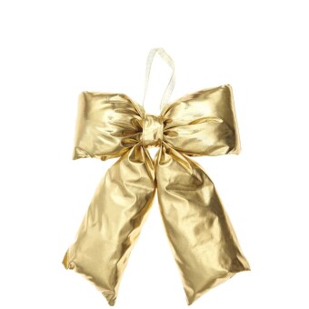 Weihnachtsschleife zum Hängen, gold, 29 x 23 x 6 cm