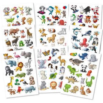 150 hautfreundliche Kindertattoos - Thema: Tierischer Spaß