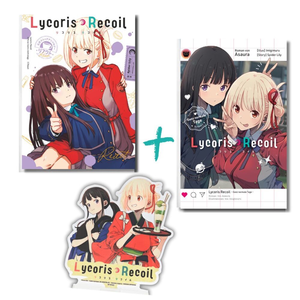 Lycoris Recoil Bundle: Manga + Roman + Acrylfigur main product photo