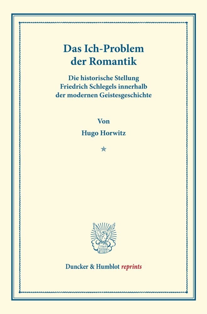 Das Ich-Problem der Romantik. main product photo