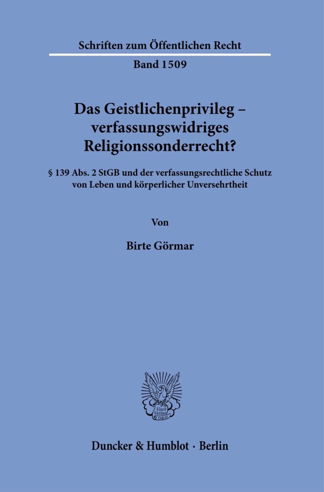 Das Geistlichenprivileg - verfassungswidriges Religionssonderrecht? main product photo