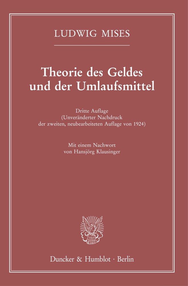 Theorie des Geldes und der Umlaufsmittel. main product photo