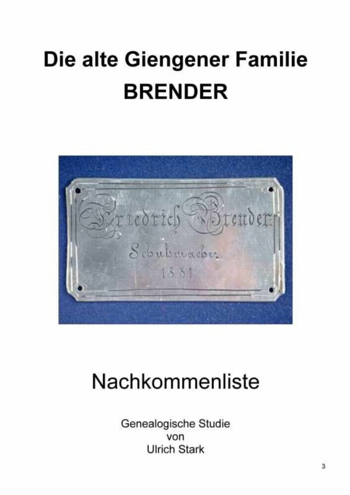 Die alte Giengener Familie BRENDER main product photo
