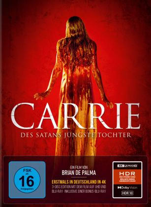 Carrie - Des Satans jüngste Tochter, 1 4K UHD-Blu-ray + 2 Blu-ray (3-Disc Limited Collector's Mediabook im Schuber)