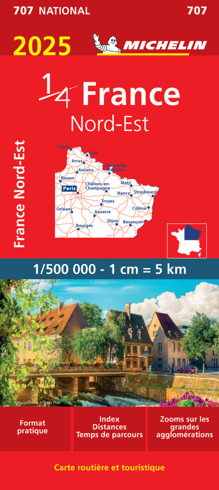 Northeastern France 2025 - Michelin National Map 707 main product photo