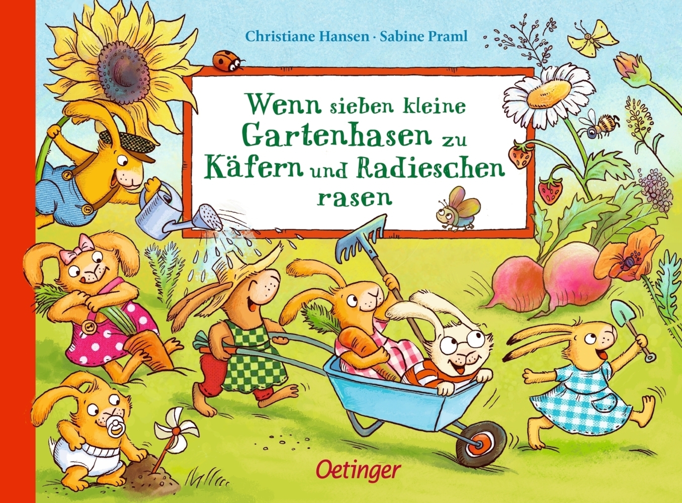 Wenn sieben kleine Gartenhasen zu Käfern und Radieschen rasen main product photo