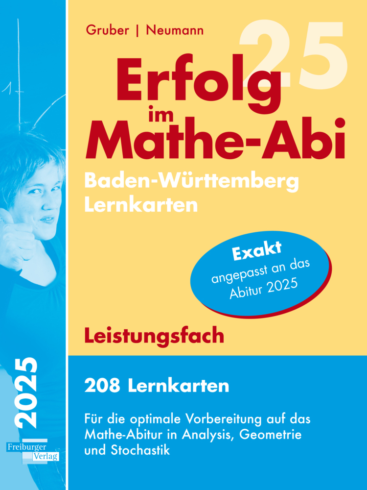 Erfolg im Mathe-Abi 2025, 208 Lernkarten Leistungsfach Allgemeinbildendes Gymnasium Baden-Württemberg main product photo