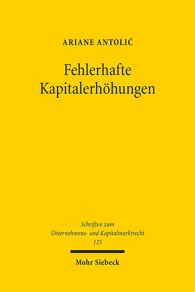 Fehlerhafte Kapitalerhöhungen main product photo