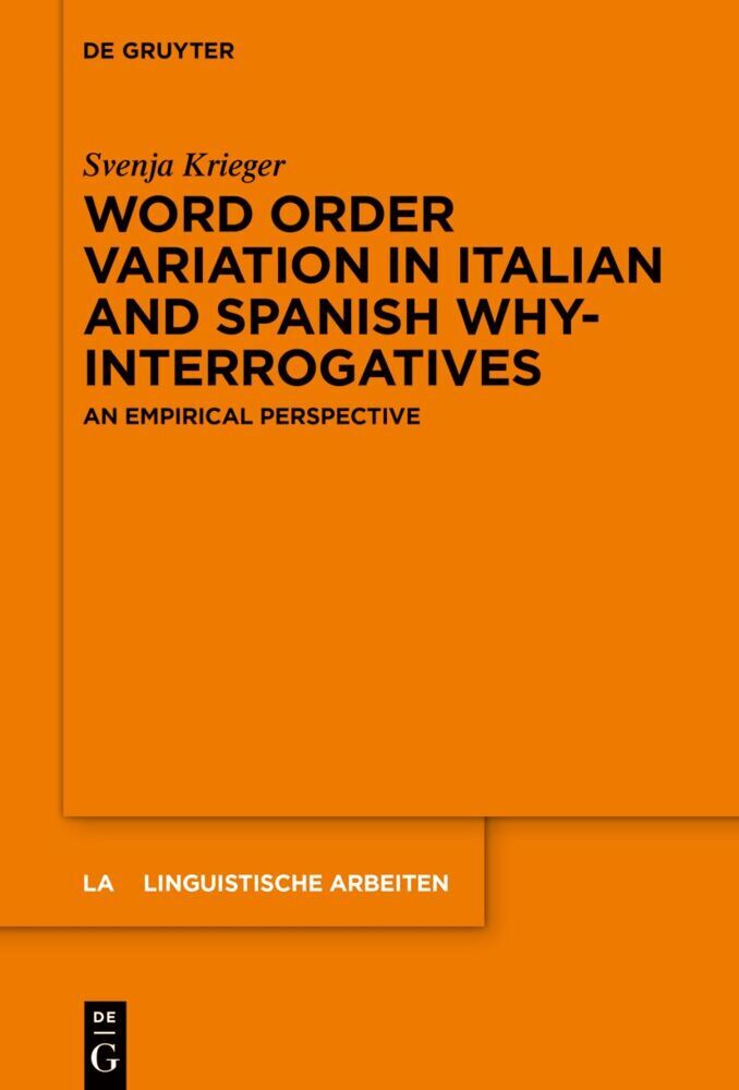 Word order variation in Italian and Spanish why-interrogatives main product photo