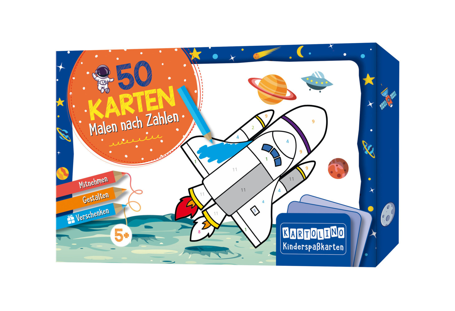 50 Karten Malen nach Zahlen - Weltraum main product photo