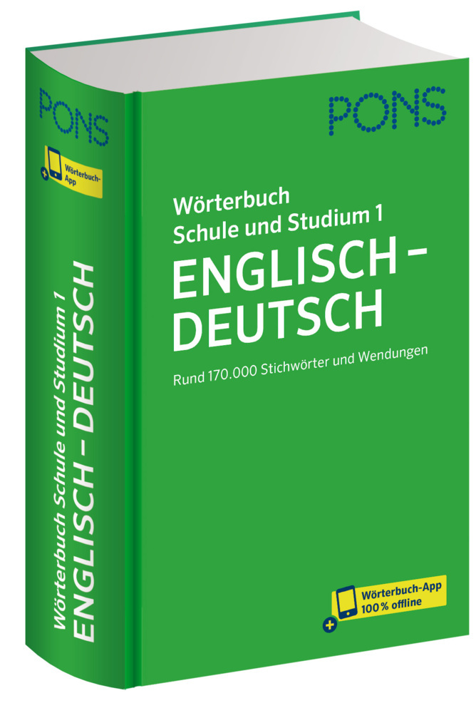 PONS Wörterbuch Schule und Studium Englisch - Deutsch, Band 1, m. Buch, m. Online-Zugang main product photo